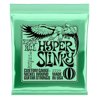 Abbildung von Ernie Ball Hyper Slinky E Gitarrensaiten, Nickelwicklung, Stärke 8 42, P02229, (8 42), Einzelpack