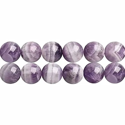 Abbildung von SKYBEADS Natürliche Echte Schickes Amethyst Kristalle und Edelsteine Perlen zum Auffädeln Runde 8mm Naturstein 38cm Strang Approx 46 Stück