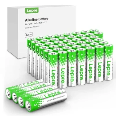 Abbildung von Lepro AA Batterien, 48 Stück, Alkaline Batterie mit 1.5V Langlebig, Leistungsstark &amp; Auslaufsicher, Ideal für Fernbedienungen, Spielzeug, Uhren, Taschenlampe UVM