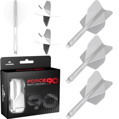 Abbildung von Mission Darts Force 90 Integriertes präzisionsgeformtes Dart Flight und Schaftsystem, Packung mit 3 professionellen, sehr langlebigen kombinierten Flights Schäften, Standard Nr. 6