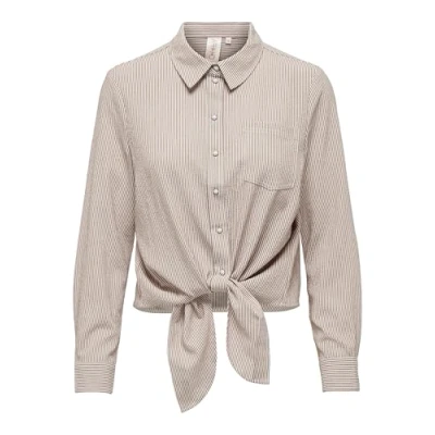 Abbildung von ONLY Damen Onllecey Ls Knot Shirt Noos Wvn, Toasted Coconut, XS