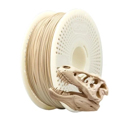 Abbildung von eSUN PLA+ Refill Filament und Spool Kit, Spoolless PLA Plus 1.75mm Removable eSpool+, 1KG (2.2 LBS) für 3D Drucker, Knochen Weiß