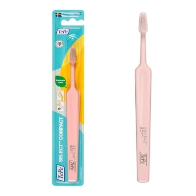 Abbildung von TEPE Select Compact Soft Zahnbürste Weiche Borsten in einem kompakten schmal zulaufenden Bürstenkopf für Jung Alt 1x1, Farblich Sortiert