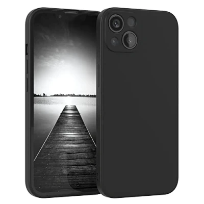 Abbildung von EAZY Case Silikonhülle für iPhone 13 Hülle Silikon Schwarz weich stoßfeste Handyhülle Schutzhülle mit Kameraschutz Dünn Premium Schutz Cover TPU Phone Bumper in Mattschwarz