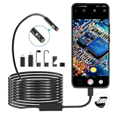 Abbildung von 1920P HD Dual Lens Snake Inspection Endoskop, Pancellent Typ C Scope Kamera mit 8 LED Leuchten für Android und iOS Smartphone, iPhone, iPad, Samsung(5M)