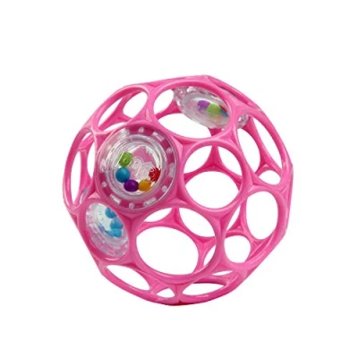 Abbildung von Bright Starts, Oball Rattle, Pink Flexibles und leicht Greifbares Design, für Kinder Jeden Alters