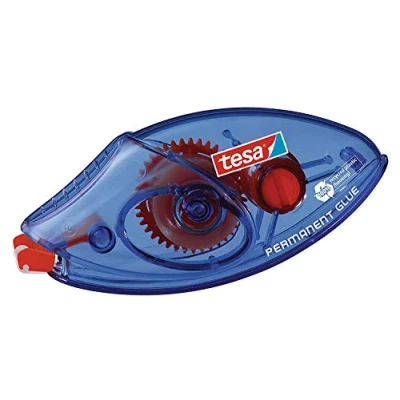 Abbildung von tesa Roller Kleben Permanent ecoLogo Einwegroller im 5er Pack Umweltschonender Kleberoller mit reißfestem PET Band 8,5 m x 8,4 mm