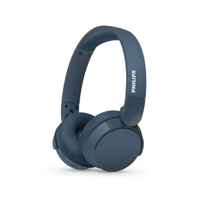 Abbildung von PHILIPS TAH4209BL Leichter ohraufliegender kabelloser Bluetooth Kopfhörer mit passiver Geräuschisolierung 55 Stunden Spielzeit, deutliche Anrufe, dynamischer Bass, 2 USB C Laden Blau