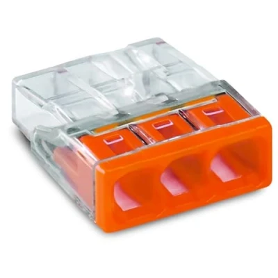 Abbildung von WAGO Verbindungsklemmen 2273 203 3 Leiter, bis 2,5 mm², 100 Stück, COMPACT Verbindungsklemme für eindrähtige bestätigte Anwendungssicherheit, kleinstmögliche Bauform