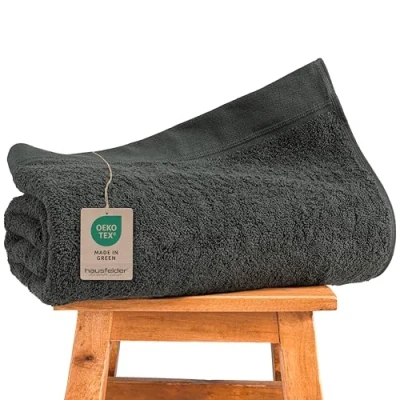 Abbildung von Hausfelder Saunahandtuch 80x 200 cm Premium 500g/m² Sauna Handtuch groß Damen und Herren Saunatuch, 100% Baumwolle, Ökotex Zertifiziert (80 x Anthrazit Grau)