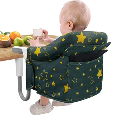 Abbildung von Teglu Tischsitz Faltbar Babysitz, Hochstuhl baby Kinderstuhl mit Transportbeutel/Sicherheitsgurt für zu Hause und Reisen (6 bis 36 Monate,15 KG)