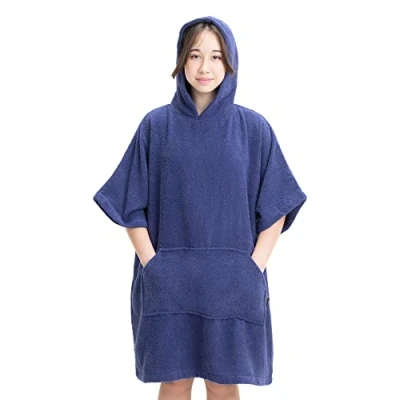 Abbildung von HOMELEVEL Kinder Badeponcho aus 100% Baumwolle Poncho Handtuch für Strand Schwimmbad Surfponcho mit Kapuze Bademantel Jungen und Mädchen