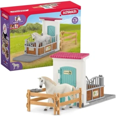 Abbildung von schleich 42569 HORSE CLUB Pferdebox, 21 Teile Spielset mit Pferde Figur und gemütlicher Spielzeug für Kinder ab 5 Jahren