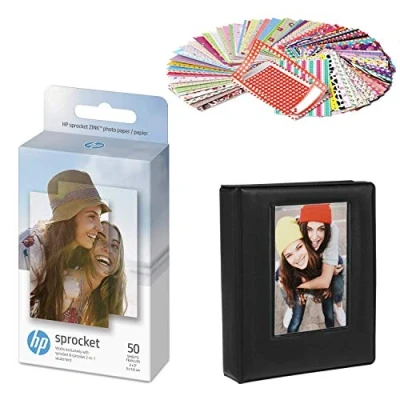Abbildung von HP Sprocket 2.3x3.4 Zoll Zink Sticker Fotopapier (50 Blatt) Geschenkpaket