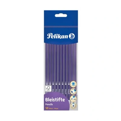 Abbildung von Pelikan 811132 Bleistift mit Radiergummi, HB, Sechskant, 10 Stück