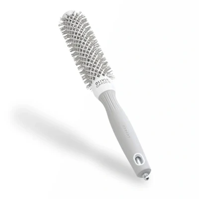 Abbildung von Olivia Garden Expert Blowout Speed Weiß &amp; Grau 25 Keramik Rundbürste mit extra langem Barrel für 25% schnellere Blowouts