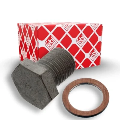 Abbildung von febi bilstein 100551 Ölablassschraube für Motor und / oder Getriebe, mit Dichtring, 1 Stück