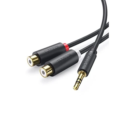 Abbildung von UGREEN Cinch auf Klinke Adapter, 3.5mm Stecker 2 Buchse Stereo Audio Adapter 20cm