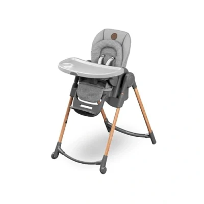 Abbildung von Maxi Cosi Minla Kinderhochstuhl Mitwachsend, 014 Jahre, bis zu 60 kg, Hochstuhl Baby, 9 Höhenstufen, 5 Neigungspositionen, 4 Tablettpositionen, kompakt faltbar, Essential Grey