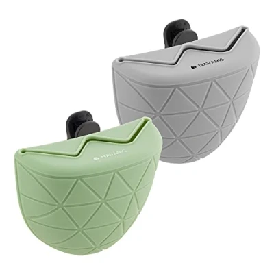 Abbildung von Navaris 2X Hunde Futterbeutel aus Silikon Snackbeutel mit Clip Leckerlibeutel Futtertasche Tasche für Leckerlis Hundekotbeutel 2er Set Beutel