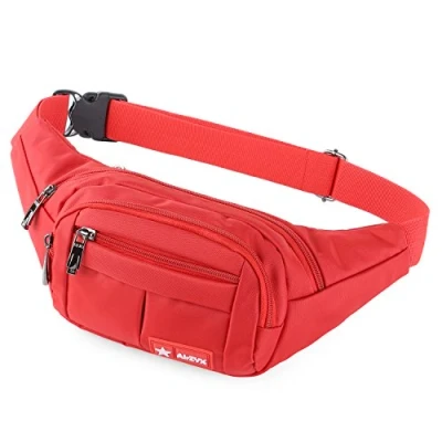 Abbildung von wasserdichte Bauchtasche Geeignet für Reise, Sport &amp; alle Outdoor Aktivitäten, Hüfttasche Damen und Herren, Wasserdicht Hüfttaschen Running (Rot)