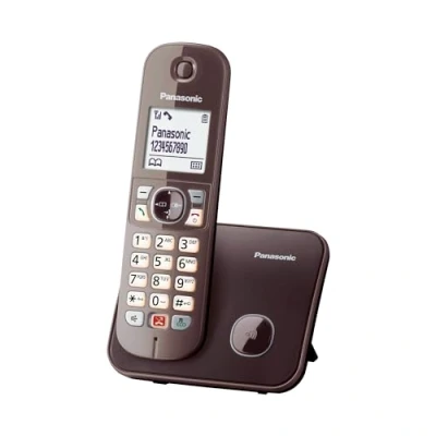 Abbildung von Panasonic KX TG6851GA Schnurlostelefon (Bis zu 1.000 Telefonnummern sperren, übersichtliche Schriftgröße, lauter Hörer, Voll Duplex Freisprechen) mocca braun