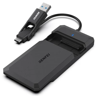 Abbildung von BENFEI Festplattengehäuse 2,5 Zoll, USB C 3.2 Gen 2 / Typ A auf SATA III bis zu 6 Gbps Externes Gehäuse für SSD und HDD (Optimiert SSD, unterstützt UASP III)