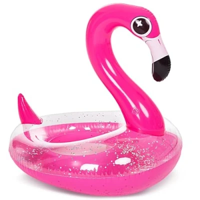 Abbildung von JOYIN Flamingo aufblasbarer Pool Schwimmer mit Glitters, rohre für schwimmend, spaß Strand floaties, Spielzeug, Dekorationen Kinder Sommer Party(95 x 82 94 cm)