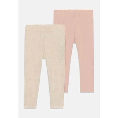 Abbildung von Name it Legging 2 PACK Unisex Stoffhose für Kinder, Größe: 86, Peyote melange/sepia rose