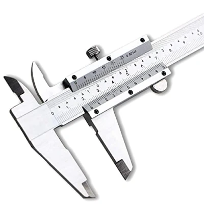Abbildung von Spurtar Messschieber 150mm, Schieblehre Analog 0,02 mm / 0,001 Zoll Genauigkeit mit Feststellschraube für Haushalt und Industrie Messung mm/zoll Doppelskala