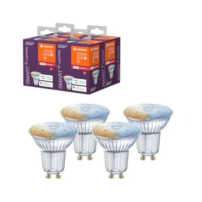 Abbildung von LEDVANCE SMART+ SPOT GU10 TW, LED retrofit Reflektorlampe mit smart home Technologie Zigbee, Farbtemperatur einstellbar, PAR16, 4er Pack, Tunable White