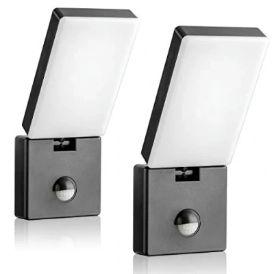 Abbildung von SEBSON LED Aussenleuchte mit Bewegungsmelder 2er Set Wandleuchte anthrazit 15W 900lm kaltweiß 5800K schwenkbar IP65, Außenwandleuchte Sensor 9m / 140