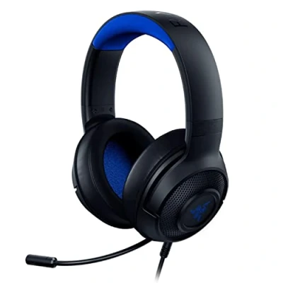 Abbildung von Razer Kraken X für Konsolen Kabelgebundenes Gaming Headset (Biegsames Cardiod Mikrofon, 40 mm Treiber, 3,5 Anschluss, Ovale Ohrpolster, Verstellbarer Kopfbügel) Schwarz Blau