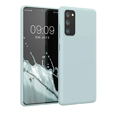 Abbildung von kwmobile Hülle kompatibel mit Samsung Galaxy S20 FE weiches TPU Silikon Case Cover geeignet für kabelloses Laden Cool Mint