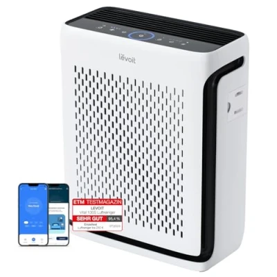 Abbildung von LEVOIT HEPA Luftreiniger Allergiker für 52㎡ Wohnung Raucherzimmer, 23dB Air Purifier mit Lichtsensor, Tiermodus, Washbarer Vorfilter, gegen 99,97 prozent von Schimmel Staub Pollen Tierhaare &amp; Gerüche