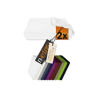 Abbildung von npluseins 2er Pack Spannbezüge für Nackenkissen Gesundheitskissen 959.1234, M, 35 40x55 60 cm, weiß