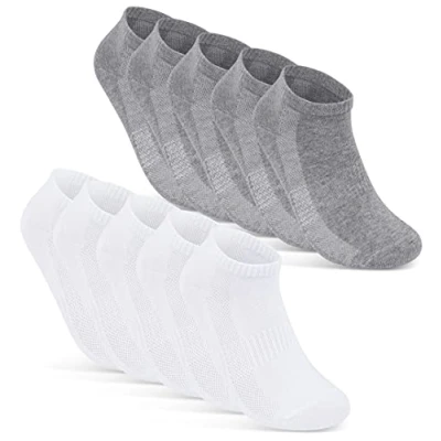 Abbildung von Sneaker Socken Damen 39 42 Baumwolle Unisex 10 Paar Socks Women Sneakersocken Sportsocken 16510 WP (Grau Weiß 42)