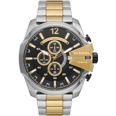 Abbildung von Diesel Herrenuhr Mega Chief, Chronographenwerk, 51mm TriTone Edelstahlgehäuse mit Edelstahlarmband, DZ4581