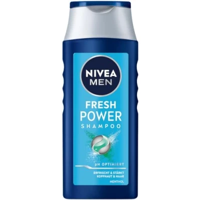 Abbildung von NIVEA MEN Shampoo mit Menthol, ohne Silikone erfrischt und stärkt Kopfhaut &amp; Haar, pH optimierte Haarpflege Frische Kick, Fresh Power (250 ml)