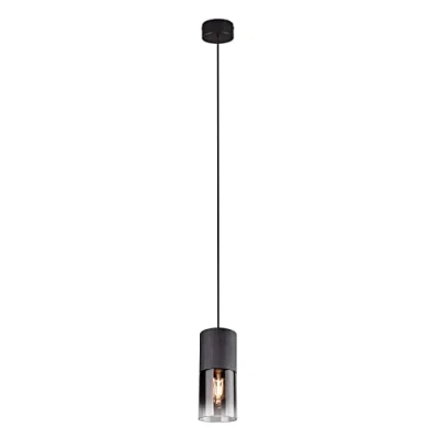 Abbildung von Trio Leuchten Pendelleuchte Robin 310600132, Metall Schwarz matt, Glas rauchfarbig, exkl. 1x E27
