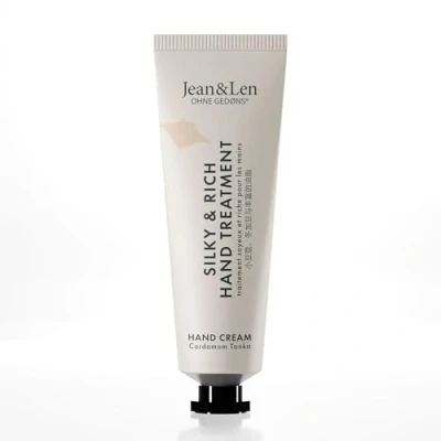 Abbildung von Jean &amp; Len Mini Silky Rich Treatment Cardamom Tonka, 100% recyclebare Alutube (ohne Deckel), praktische Reisegröße, sorgt für weiche Hände, Handcreme mini, ohne Parabene Silikone, vegan, 30 ml
