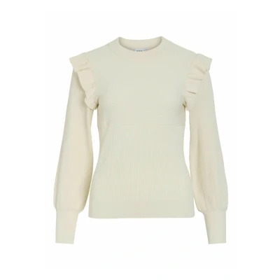 Abbildung von VILA Vineira Oneck NOOS Strickpullover, Damen, Größe: Small, Birch