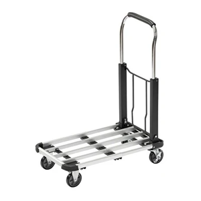 Abbildung von Meister Transportwagen Klappbar Bis 150 kg Tragkraft Feststellbremse Höhenverstellbarer Griff / Transporthilfe mit Lenkrollen Paketwagen Klappwagen aus Aluminium 8985590