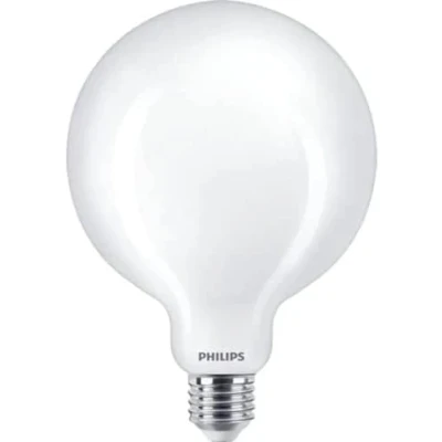 Abbildung von Philips LED Classic E27 Filament Lampe (100 W), matte in Globe Form mit warmweißem Licht, energiesparende Beleuchtung langer Nutzlebensdauer