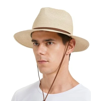 Abbildung von Zylioo Stroh Sonnenhut Kleine Kopf,UV Schutz Fedora Strohhut Größen,Strandhut Sommerhut Größe S für Sommer Urlaub
