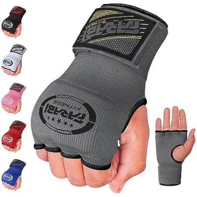 Abbildung von Farabi Sports Innenhandwickel für Kinder und Erwachsene innenhandschuhe Boxen Box Bandagen männer &amp; Frauen MMA Muay Thai Training boxbandagen (Grey, Kinder)