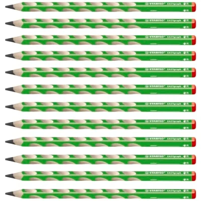 Abbildung von STABILO Ergonomischer Dreikant Bleistift für Rechtshänder EASYgraph in grün 12er Pack Härtegrad HB