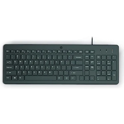 Abbildung von HP 150 kabelgebundene Tastatur, QWERTZ Layout, 12 Fn Tasten, funktioniert mit Windows &amp; Mac, leise, schwarz