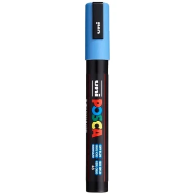Abbildung von uni ball 182547 POSCA Marker mit mittelfeiner Rundspitze, himmelblau