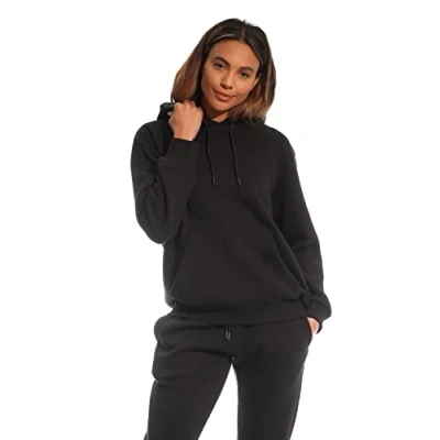 Abbildung von Light &amp; Shade LSLSWT005 Super Soft Touch Loungewear Kapuzen Sweatshirt Oberteil für Damen, Schwarz, L